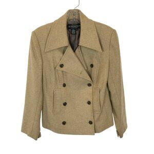 Womens Size 4 J. Peterman Wool Cashmere Blend Double Breasted Crop Jacket